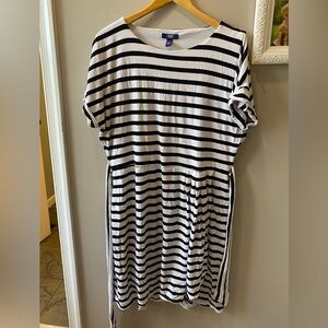 Chaps Short Sleeve Dress • XL • Thick Stretch Knit • Back Tie Detail